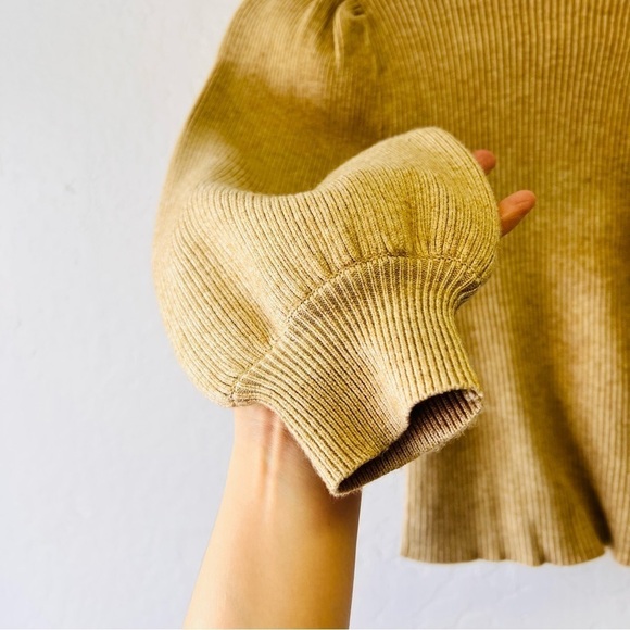 Line & Dot Puff Sleeve Ribbed Turtleneck Sweater XS - Picture 9 of 9